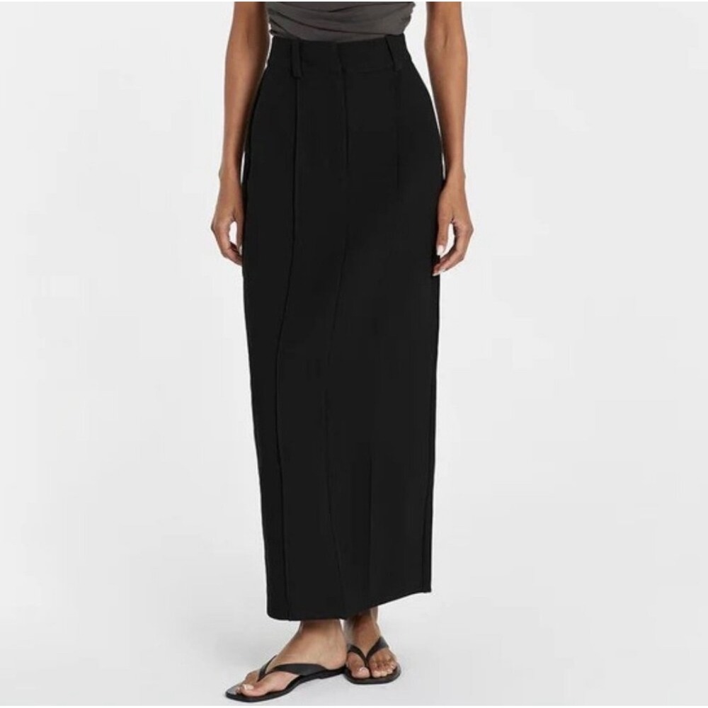 Dissh Rowan maxi skirt black belt loop 4 office siren minimalist preppy academia